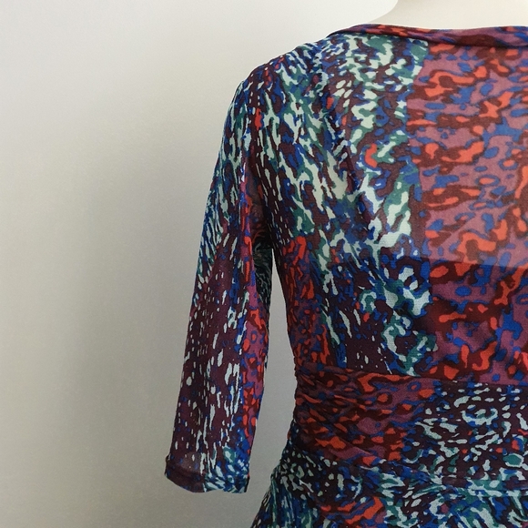 George Mesh Overlay Fit and Flare V Neckline Dress Size 10 Vintage - Picture 8 of 8